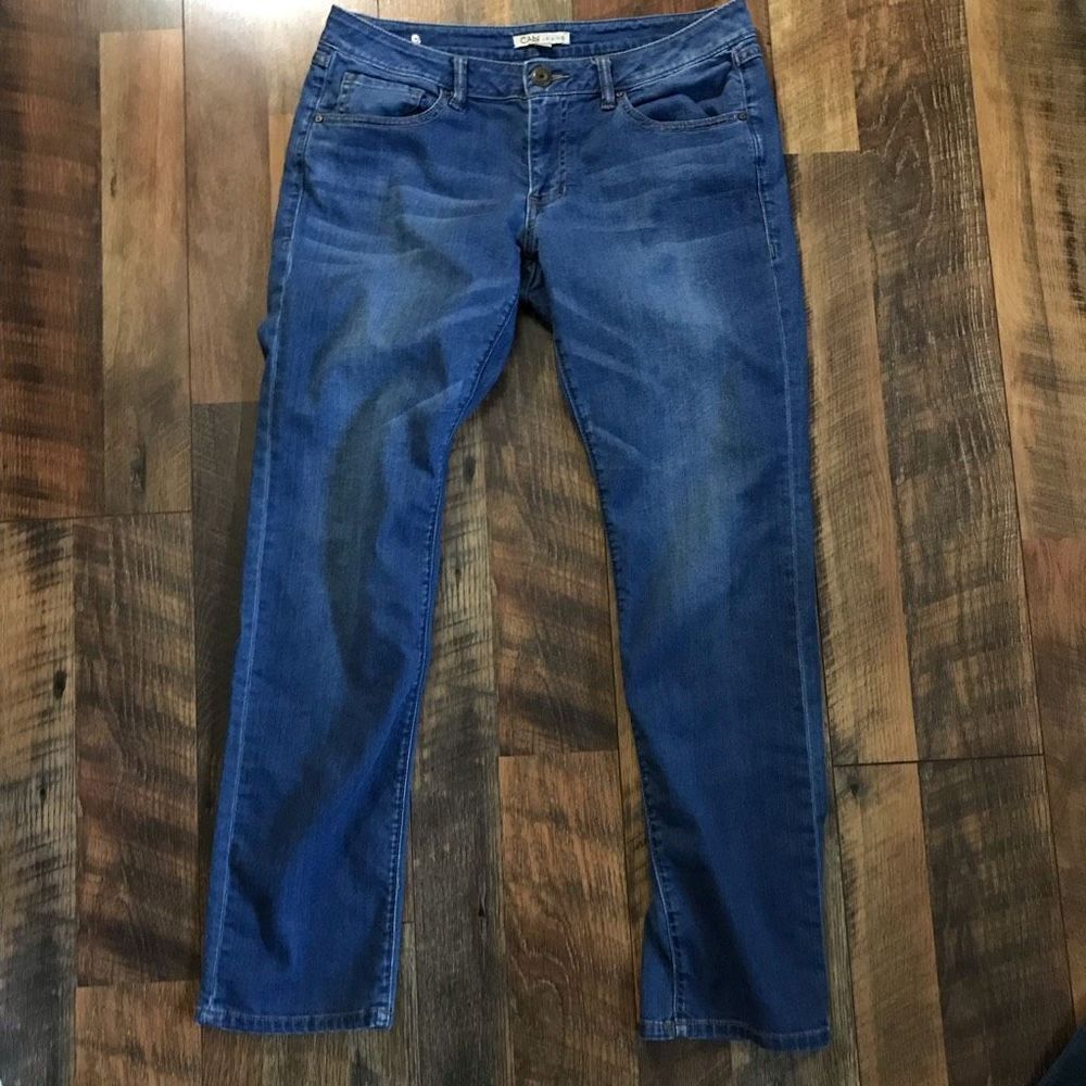 CAbi SZ 6 jeans denim women’s cotton distressed straight leg